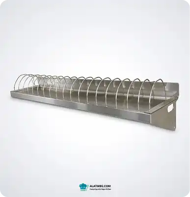 Wall Dish Shelf Stainless Steel | Rak Piring Dinding
